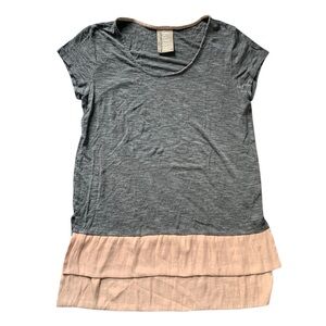 Dolan Gray and Pink Women's Short Sleeve Top M